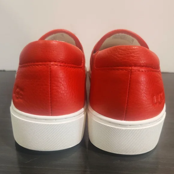 UGG Chayze Platform Sneakers Leather Slip On Round Toe Rubber Sole Red 8.5 Mint - Picture 6 of 15